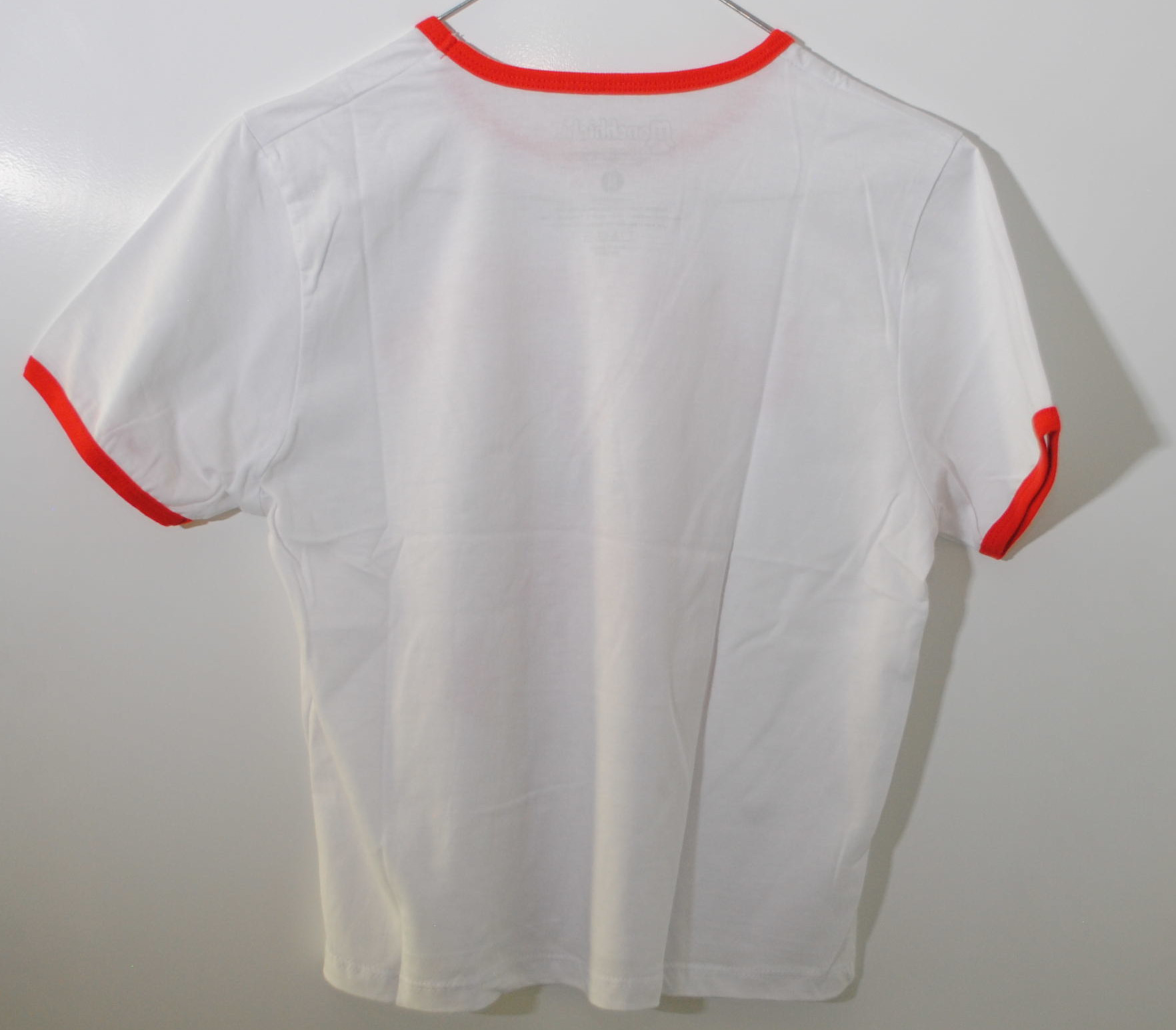 Monchhichi Fashon - T-Shirt white/red faded print (Monchhichi Fashon T-Shirt weiß/rot), Chimutan® / since 1975 / My Little Bunny / Sweet Strawberry Days, Größe S, 100% Cotton, Sekiguchi