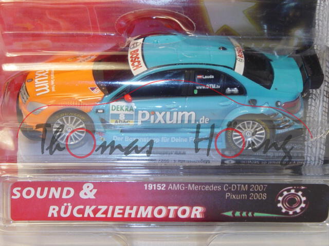 AMG-Mercedes C-Klasse DTM 2007, reinorange/lichtblau, pixum.de 2008, Nr. 8, Lauda, Carrera, 1:43, mi