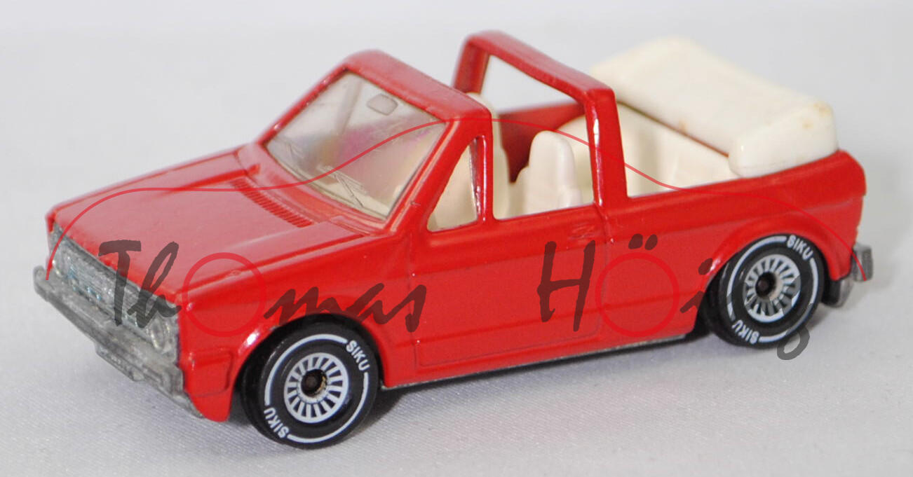 06401 HU VW Golf I Cabriolet GLS (Typ 155, Vorfacelift, Modell 1979-1982), karminrot, innen reinweiß, W-Germ, SIKU Ungarn / Metchy, 1:55, m- (Limited Edition / HUNGARY SPECIAL)