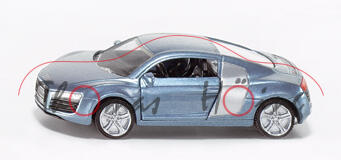 00000 Audi R8 4.2 FSI quattro Coupé (Typ 42), Modell 2007-2010, blausilbermetallic/weißaluminiummeta