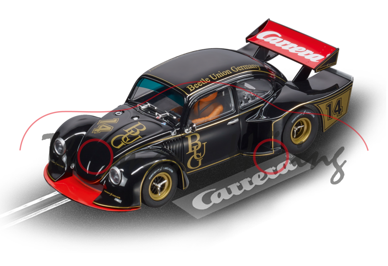 VW Käfer Group 5 Race 5, schwarz/gold, BUG / 14, Carrera EVOLUTION, 1:32, PC-Box