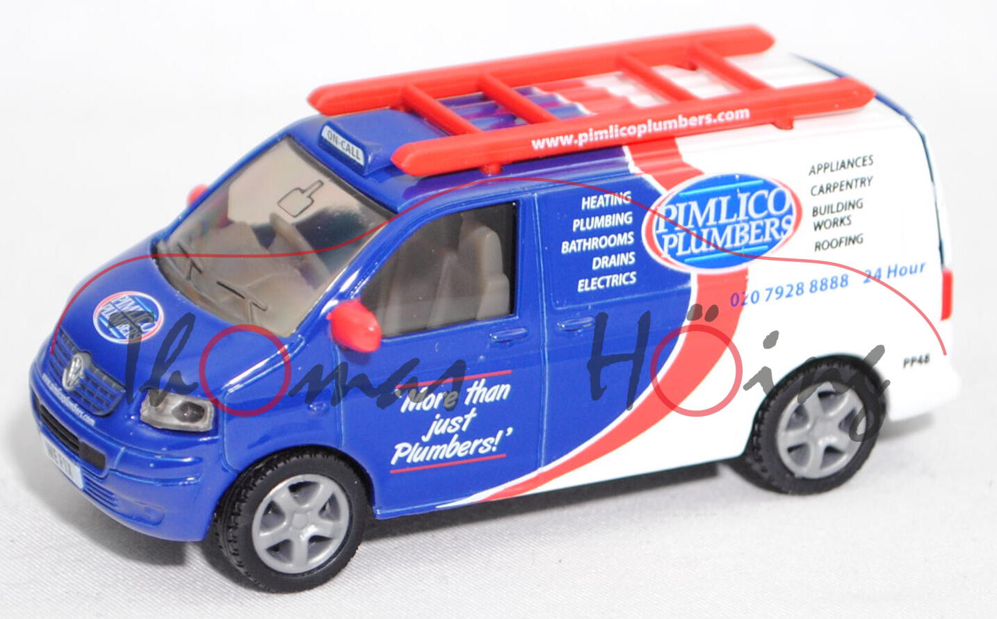 00610 GB VW T5 Transporter (Typ 7H, Mod. 03-09), blau/weiß, PIMLICO / PP48, SIKU, 1:58, Box WE F1X