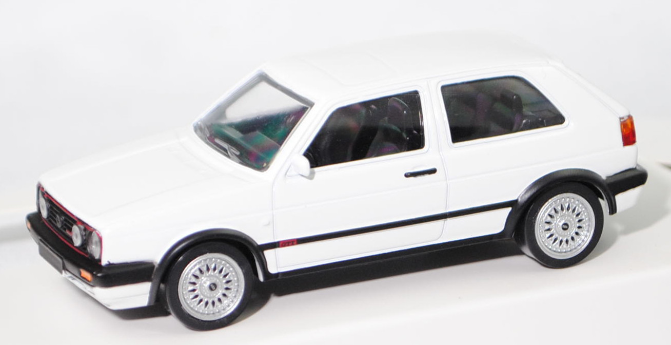 VW Golf GTI G60 (2. Generation, Typ 1G1, Facelift 2 1989, Modell 1990-1991, Baujahr 1990), alpinweiß (Verkaufskennzeichen P1, Farbcode L90E), Norev Jet-car / Youngtimers, 1:43, mb