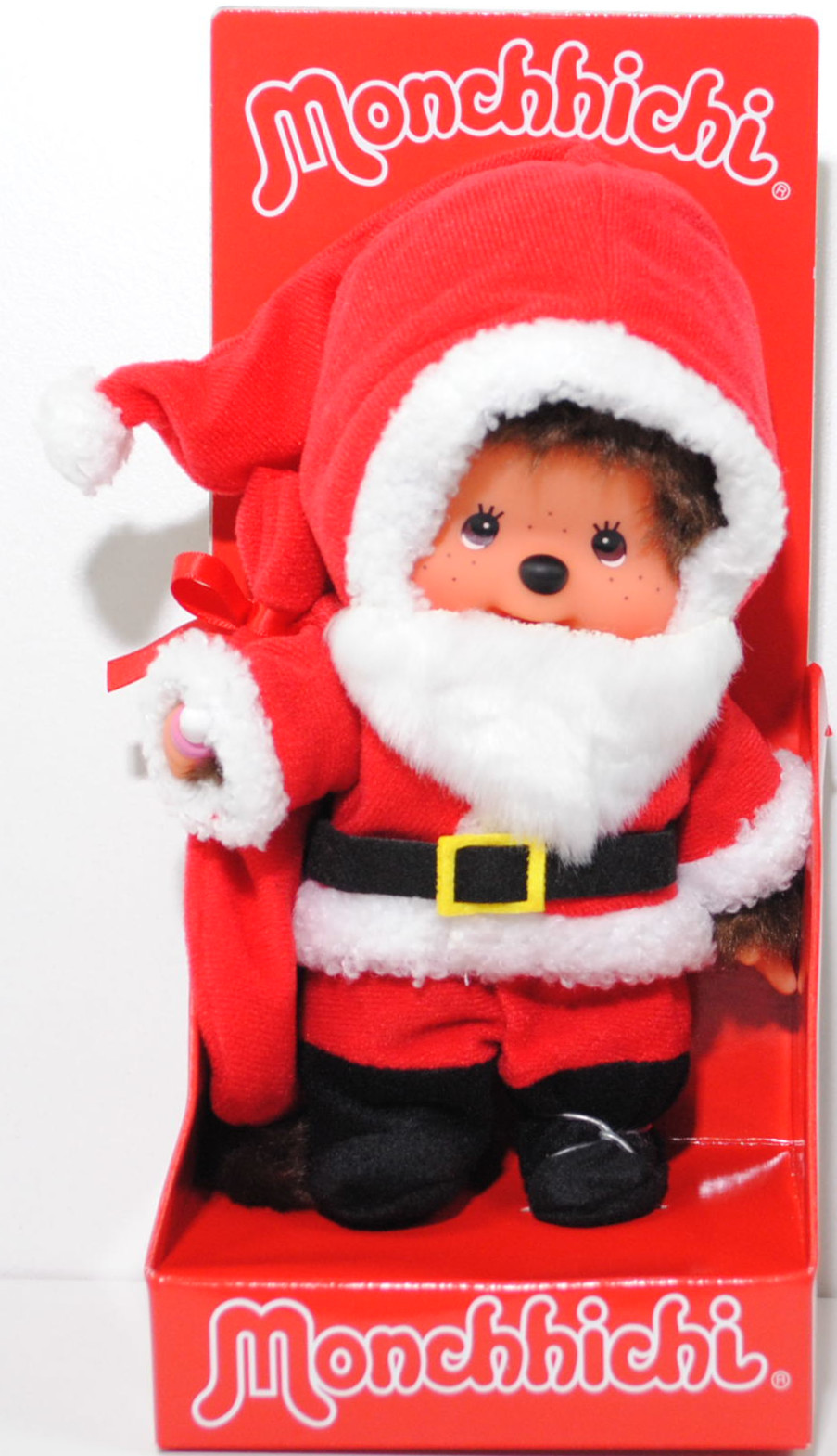 Monchhichi Santa Claus Boy (Weihnachtsmann Junge), 20 cm groß, Sekiguchi (EAN 4905610204083)