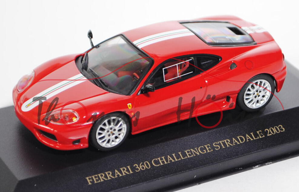 Ferrari 360 Challange Stradale, Modell 2003-2005, dunkel-verkehrsrot, IXO MODELS®, 1:43, PC-Box