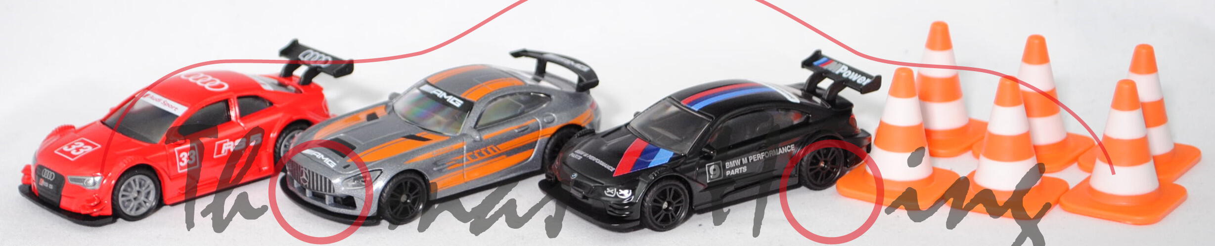 00000 Geschenkset Race: Audi RS 5 DTM + Mercedes-AMG GT4 + BMW M4 DTM, SIKU SUPER, P32mpR