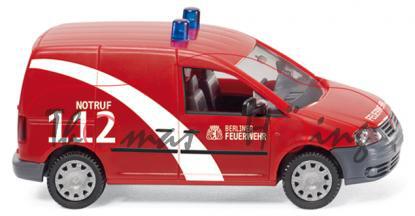 Feuerwehr - VW Caddy II (Typ 2K), Modell 2003-2010, feuerrot, NOTRUF / 112 / BERLINER / FEUERWEHR, W