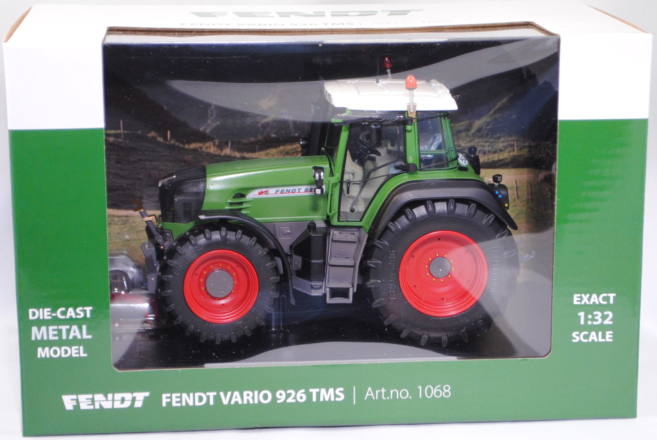 Fendt Vario 926 TMS (2. Generation, Ausführung 2002-2006), reinweiß/hell-grasgrün/schwarz/hell-basaltgrau, Nummernschild WAF D 926, weise-toys by HOLLAND OTO, 1:32, mb