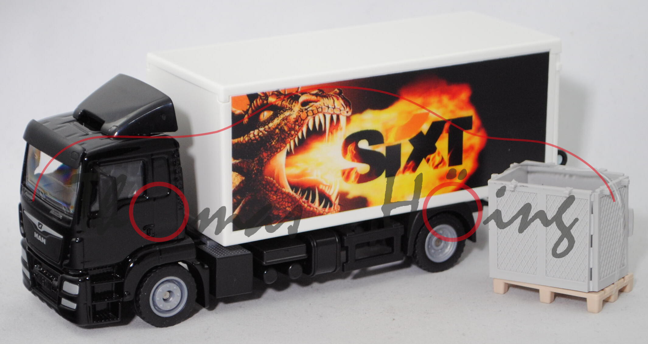 00002 MAN TGS 18.320 (Mod. 2013-2017) Koffer-LKW, schwarz, SIXT, SIKU, 1:50, L17mpK