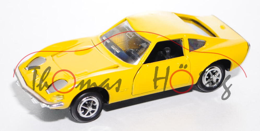 Opel GT 1900, Modell 1968-1973, kadmiumgelb, Türen + Motorhaube zu öffnen, GAMA mini, 1:41, Opel Wer