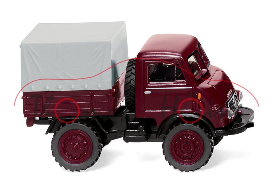 Mercedes-Benz Unimog 402 (Typ U25, Modell 1953-1956), weinrot, Wiking, 1:87, mb