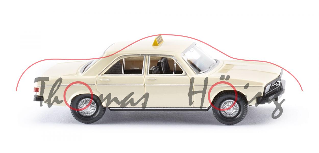 Taxi - Audi 100 (Baureihe C1, Typ 104, VFL, Mod. 1968-1973, Bj. 68), hellelfenbein, Wiking, 1:87, mb