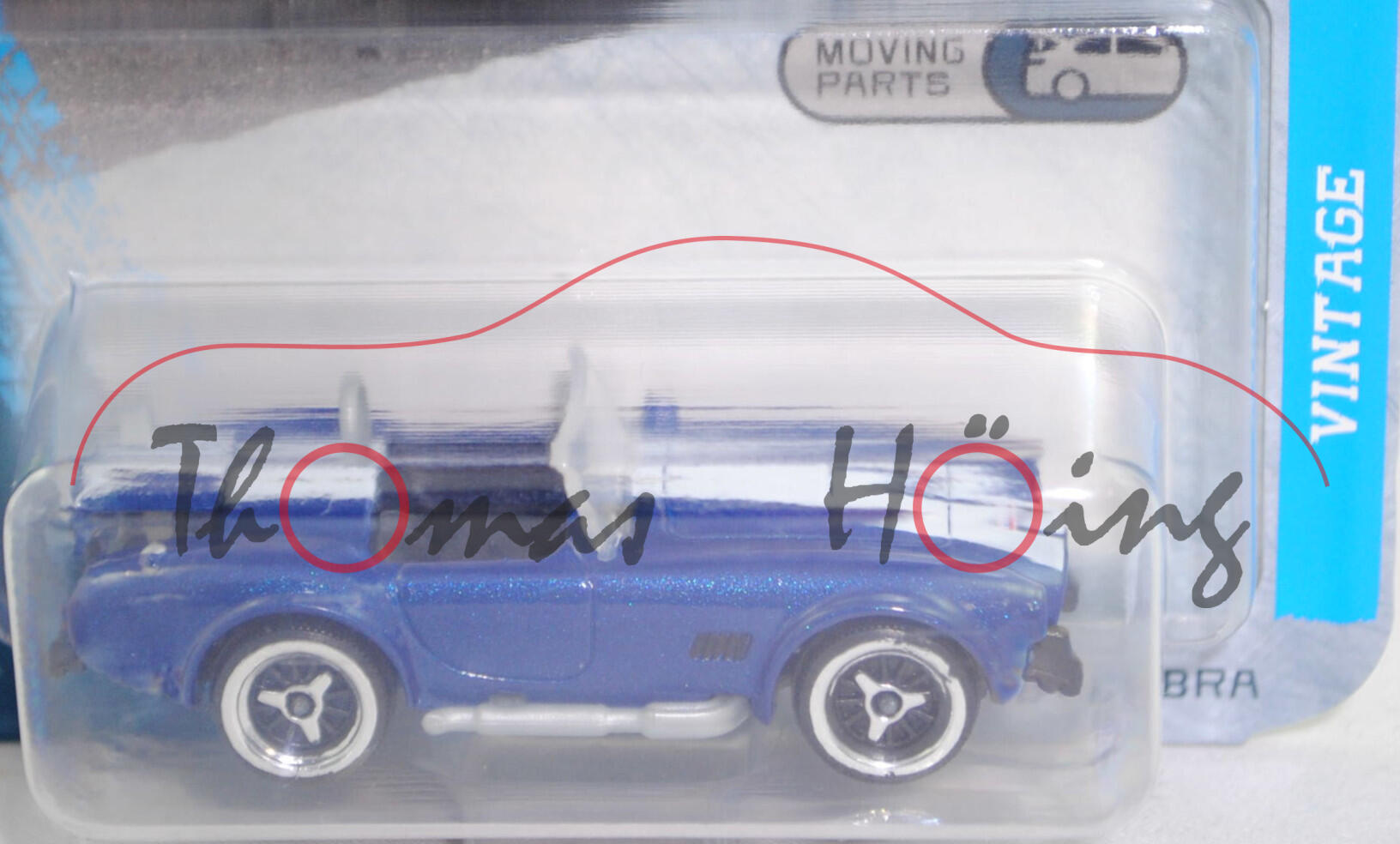 AC Cobra 427 S/C (Semi/Competition) / Shelby Cobra 427 S/C (Semi/Competition) (Mark III, Modell 1965-1967) (Nr. 236A), hell-kobaltblaumetallic, majorette, 1:57, Blister (VINTAGE)