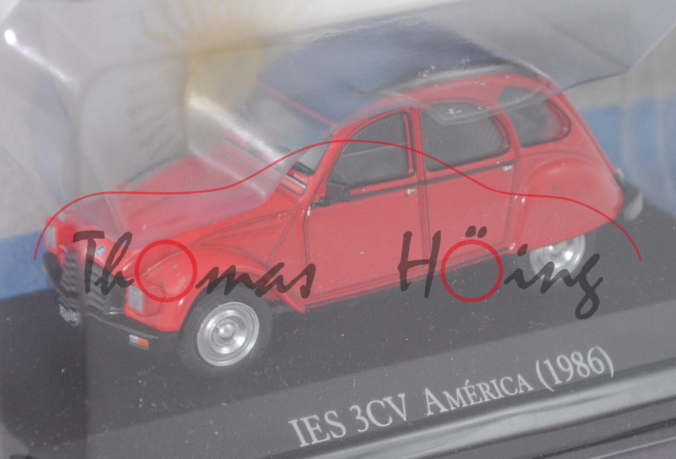 IES América (Mod. 1986-1987) vgl. Citroen 2CV6 Club, rot, Argentina Collection, 1:43, Hauben-Blister