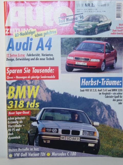 AUTO ZEITUNG, Heft 22, 14. Oktober 1994 (EAN 4390533705807)