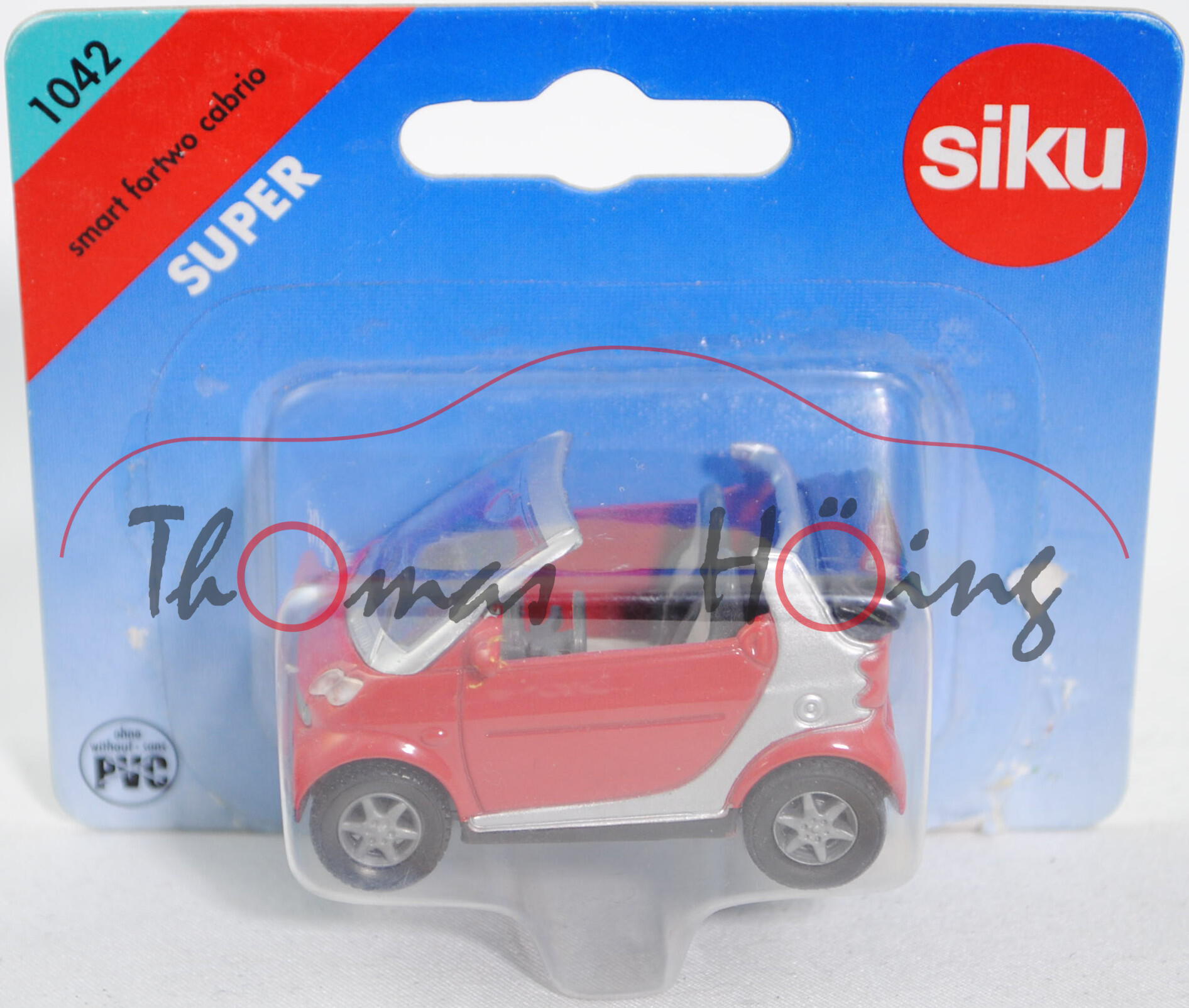 00003 smart fortwo cabrio passion (Typ A 450, BM 450.443, Mod. 00-03), verkehrsrot/weißaluminiumme