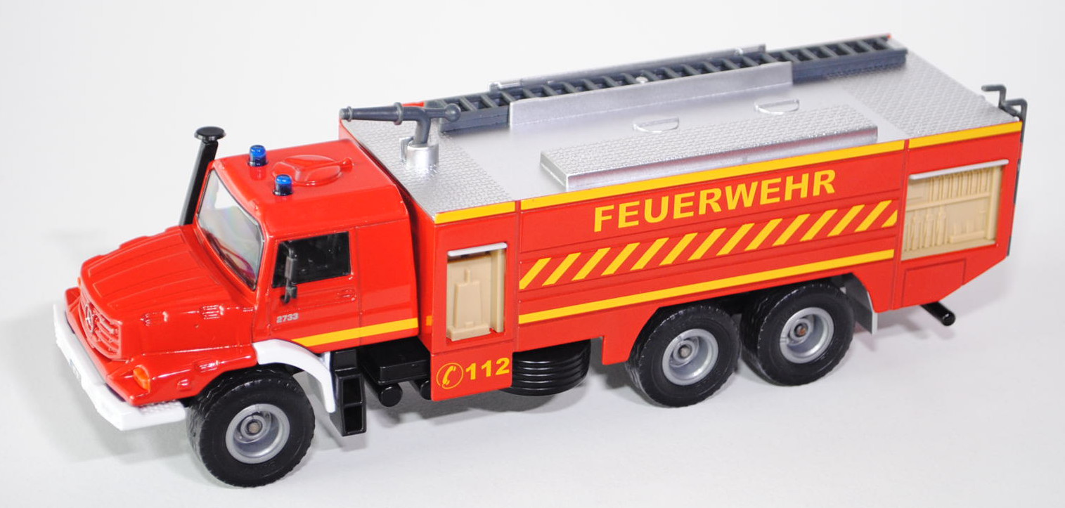 Mercedes Zetros 2733 (6x6) Feuerwehr, Modell 2008-, karminrot/cremeweiß, FEUERWEHR / C 112, 1:48