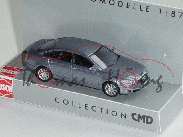 Audi A6, Mj. 2004, blausilbermetallic, CMD Collection, Busch, 1:87, mb