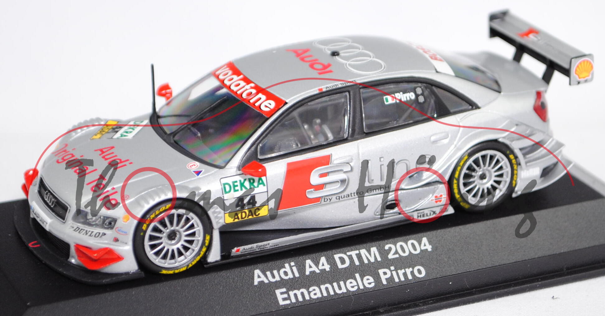 Audi A4 DTM 2004 (B6, Typ 8E2 / R11), silber, DTM 2004, Emanuele Pirro, Nr. 44, Minichamps, 1:43, mb