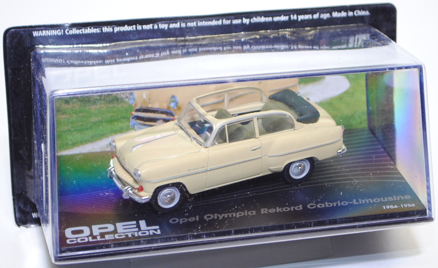 Opel Olympia Rekord Cabrio-Limousine, Modell 1954-1955, beige, EAGLEMOSS INTERNATIONAL LTD, 1:43, mb