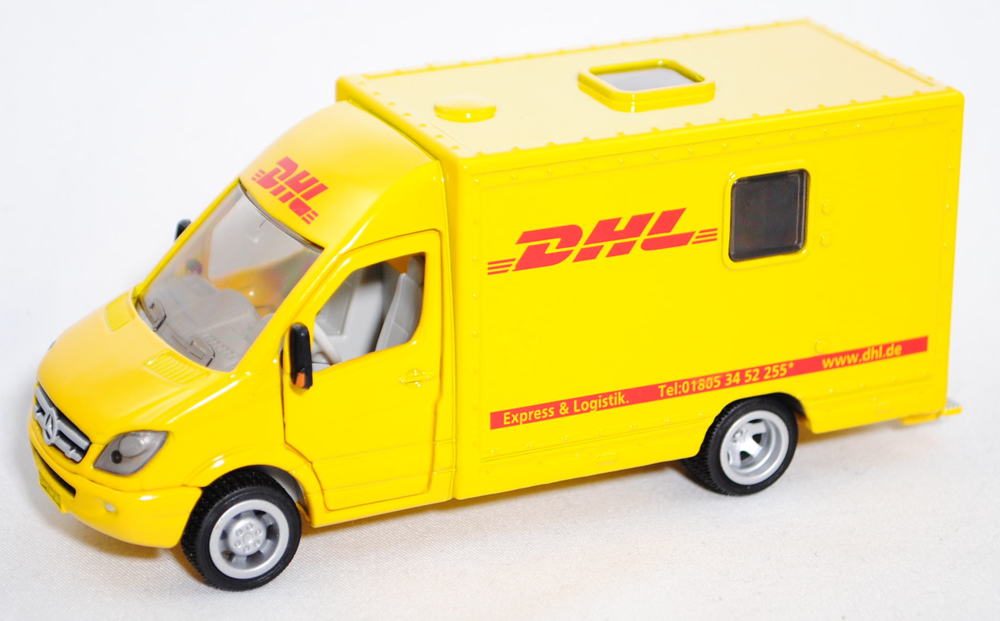 00000 Mercedes-Benz Sprinter II (2. Generation, W 906, Typ Standard, Vor-MoPf, Modell 2006-2009) Postwagen, verkehrsgelb, DHL, Bpr. 2108 / 1936, SIKU SUPER 1:50, L17mpK
