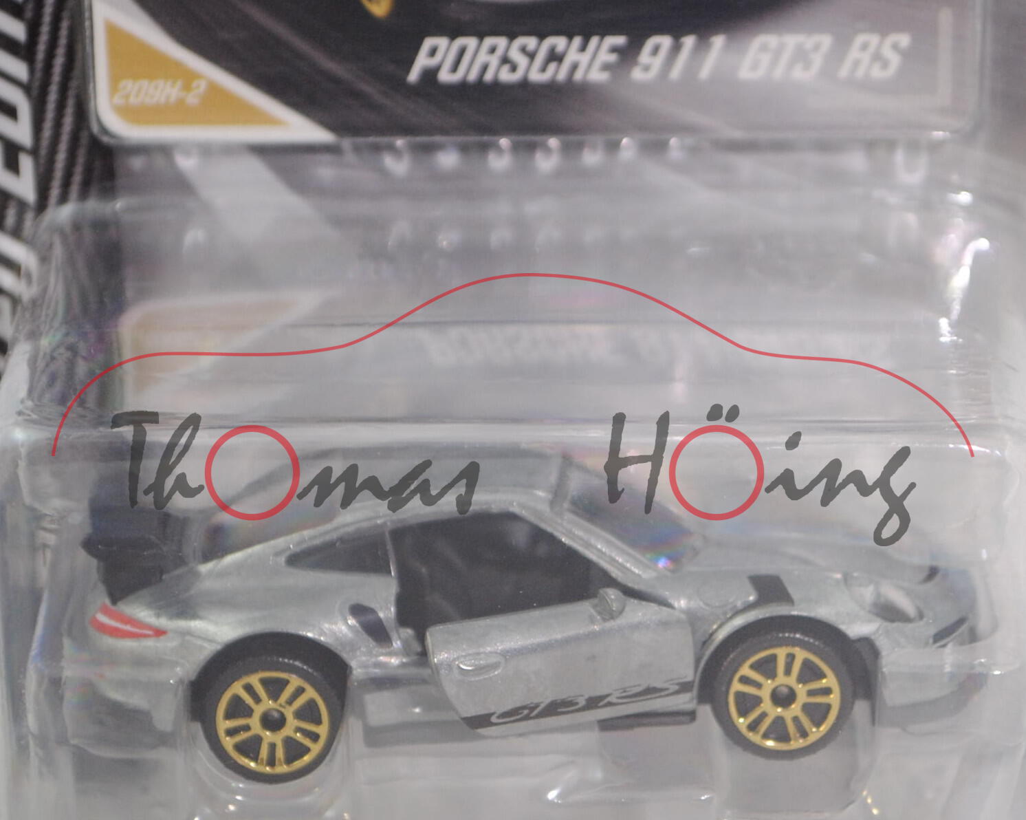 Porsche 911 GT3 RS (Typ 991.1, 4. RS-Gen., Mod. 15-17), silbergraumetallic, majorette, 1:59, mb