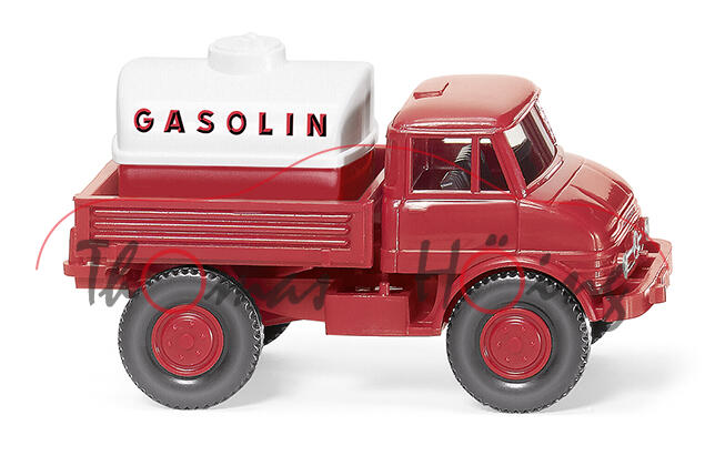 MB Unimog U 406 (Baureihe 406, Modell 1963-1968), karminrot, GASOLIN, Wiking, 1:87, mb