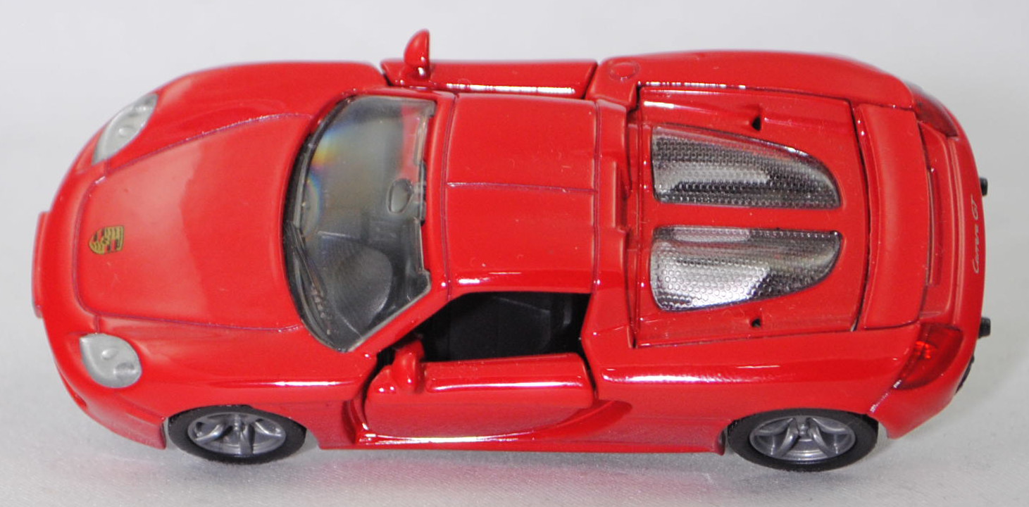 00000 Porsche Carrera GT (interne Baureihenbezeichnung 980, Modell 2003-2006), dunkel-verkehrsrot, Bpr. 1001, B22a / B22b offen silbergrau, SIKU SUPER, 1:55, m-