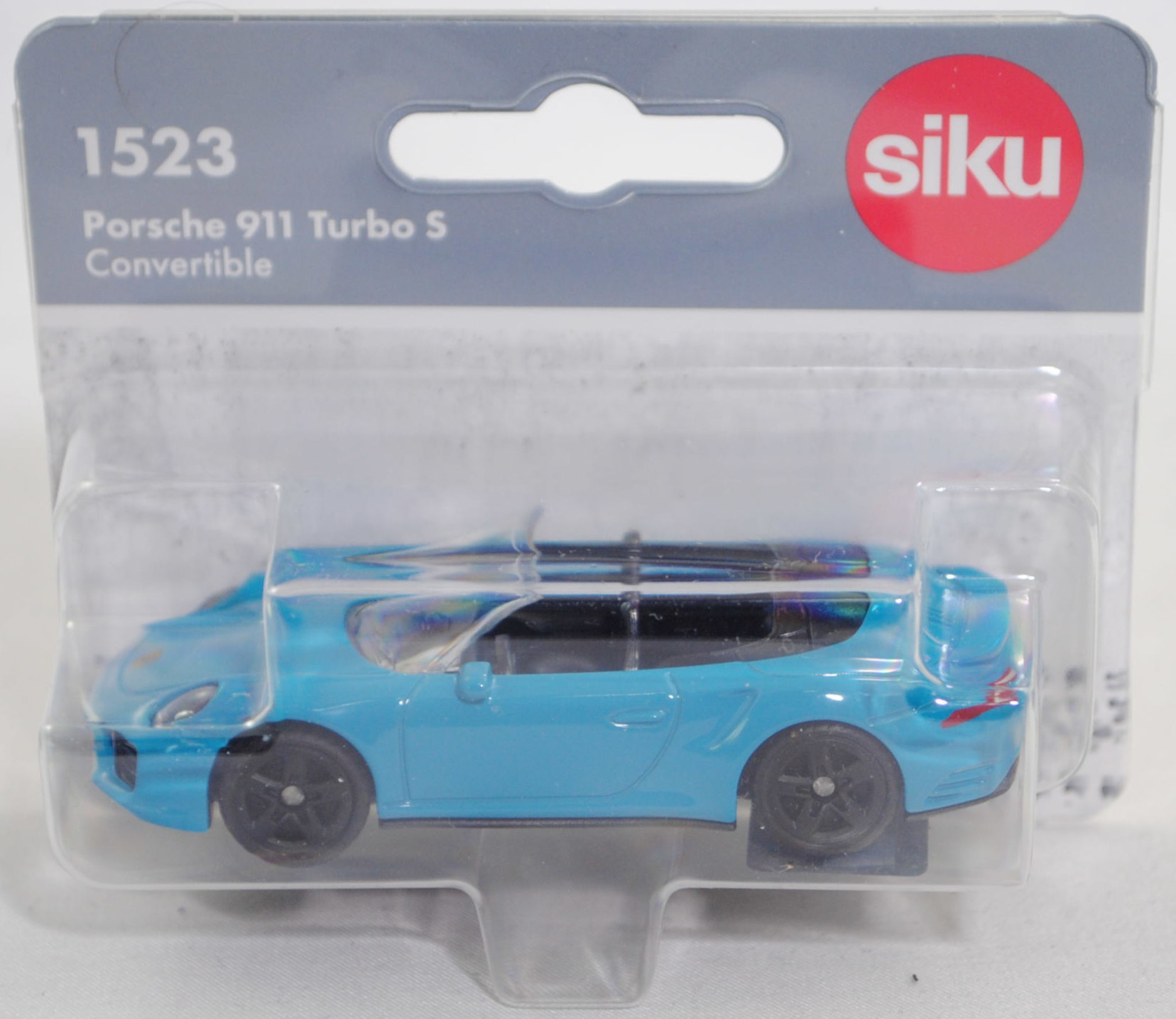 00001 Porsche 911 Turbo S Cabriolet (Typ 991.2, Facelift 2015, Modell 2015-2018), dunkel-miami blue, B47 geschlossen schwarz, SIKU SUPER, 1:56, P29f