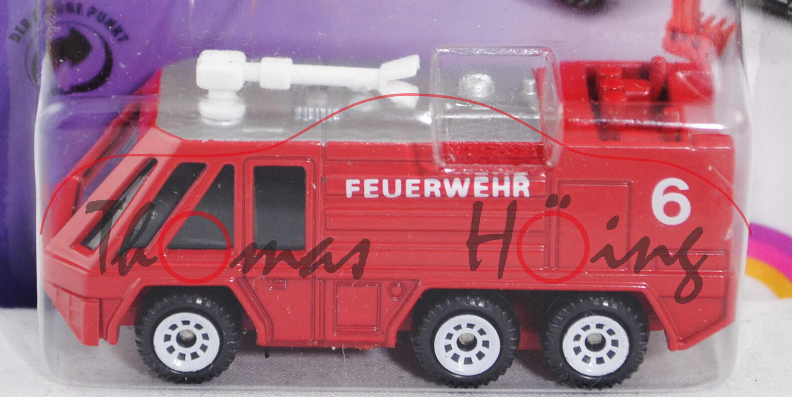 Rosenbauer Simba 6x6 Großflugfeldlöschfahrzeug (Modell 1980-1996), signalrot, innen schwarz, Lenkrad