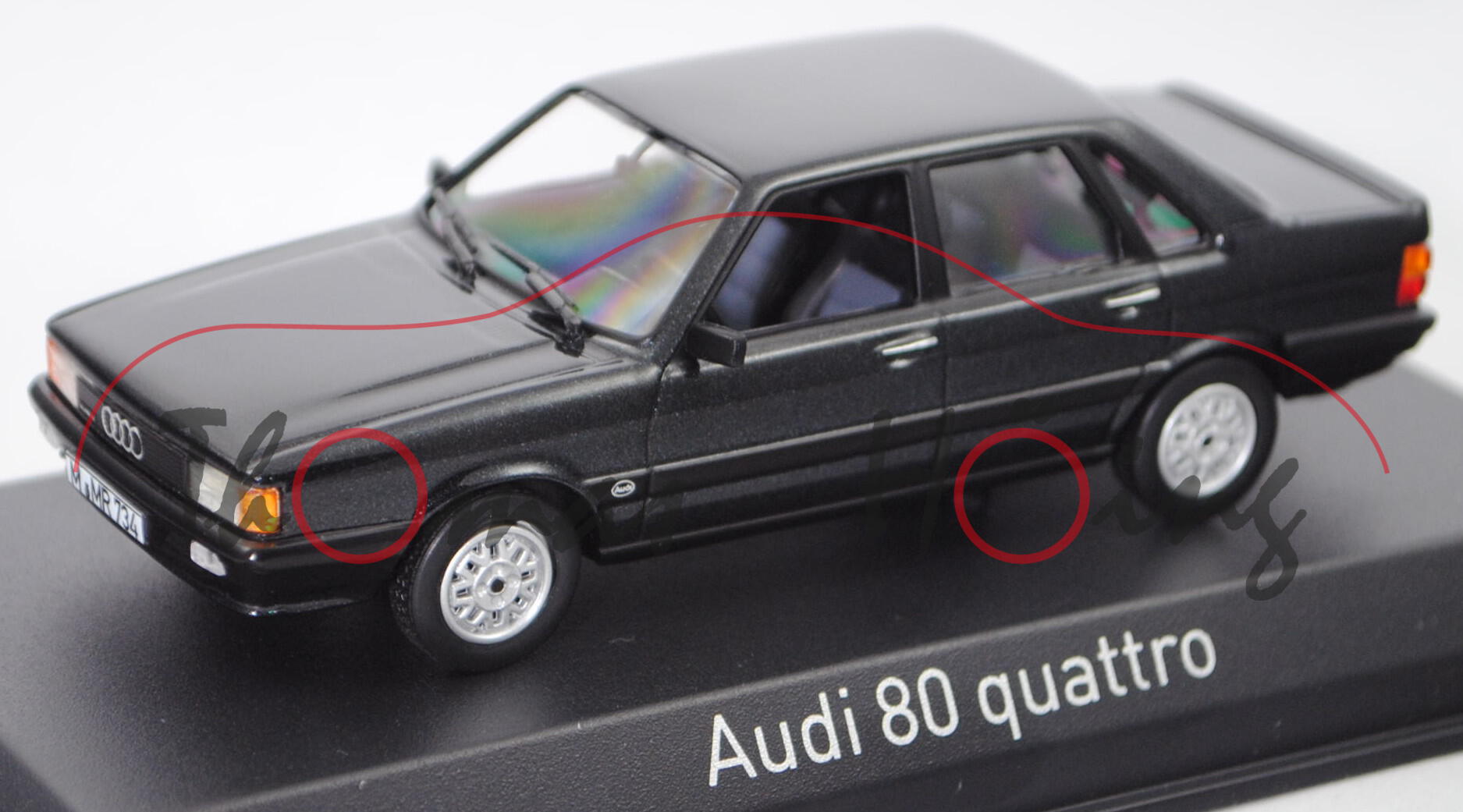 Audi 80 GTE quattro (B2 facelift, Facelift 1984, Typ 85, Mod. 84-86), graphit met., Norev, 1:43, mb