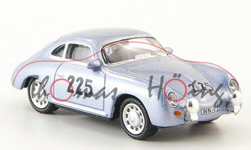 Porsche 356 A Carrera GT, Modell 1955-1959, pastellblaumetallic, Mille Miglia 1957, Nr. 225 (Klassen