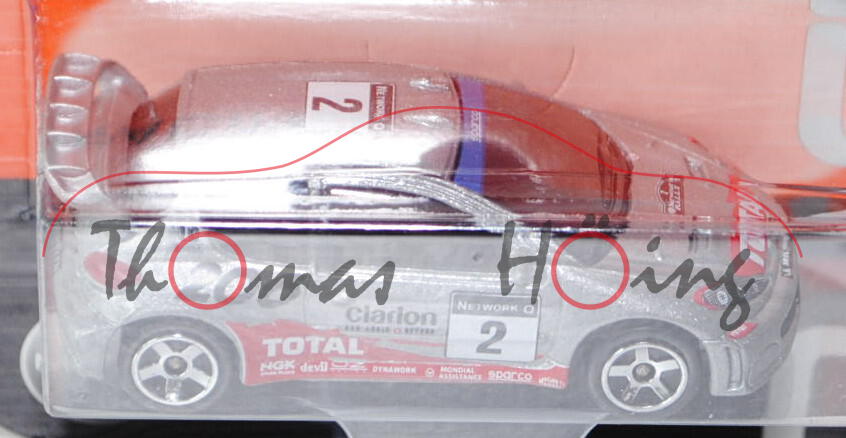 Peugeot 206 WRC (Nr. 205B), silber, clarion / TOTAL / 2, 5-Speichen-Felge, majorette, 1:57, Blister