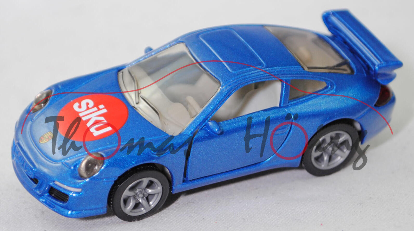 99900 Porsche 911 Carrera S (Typ 997.1, Mod. 04-08), verkehrsblaumet., siku-Logo, SIKU, 1:55, Werbeschachtel mit Aufkleber