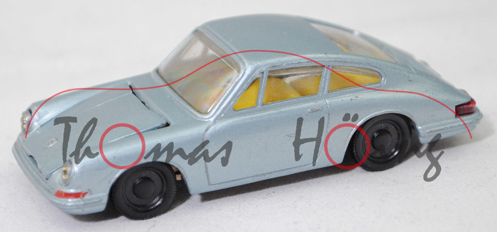 00003 Porsche 911 (Typ F-Modell, Ur-Serie, Modell 1964-1965), blausilbermetallic, innen gelb, R1, SIKU (V-SERIE), 1:61