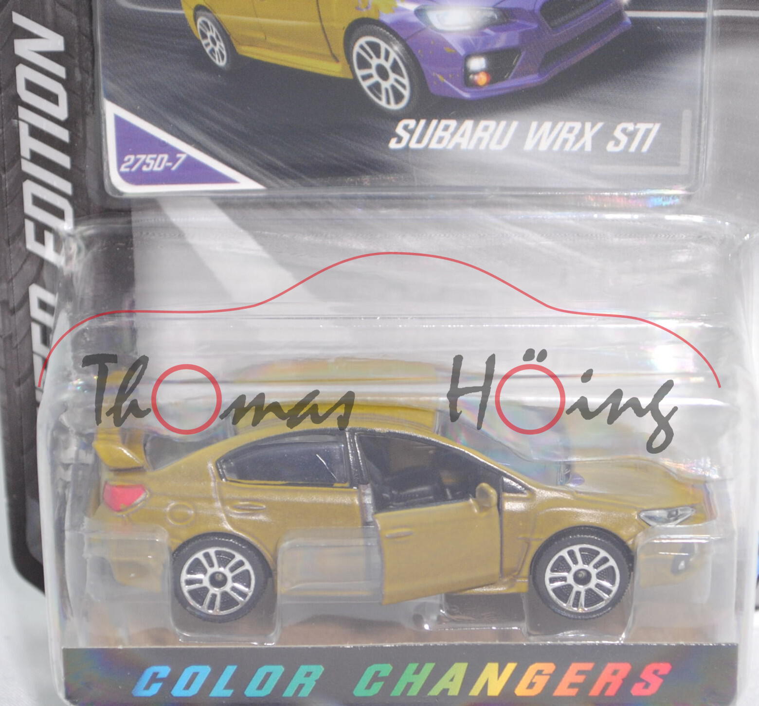 Subaru WRX STi (4. Gen., Mod. 14-18), Verfärber, majorette, 1:58, Blister (LIMITED EDITION Serie 6)