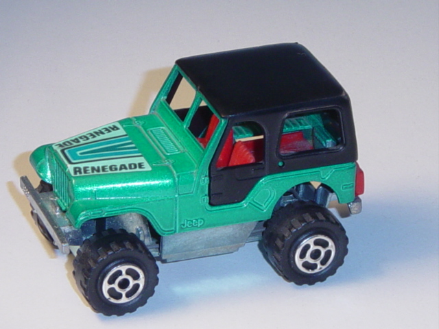 Jeep 4x4, grünmetallic, RENEGADE, Verdeck abnehmbar, majorette, 1:54