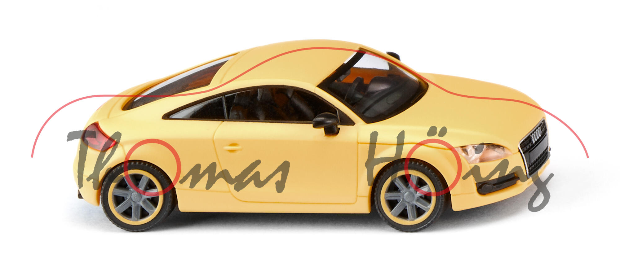 Audi TT Coupé 3.2 quattro (2. Generation, Baureihe TT, Typ 8J, Modell 2006-2010), sunflower yellow (LB1B), Wiking, 1:87, mb