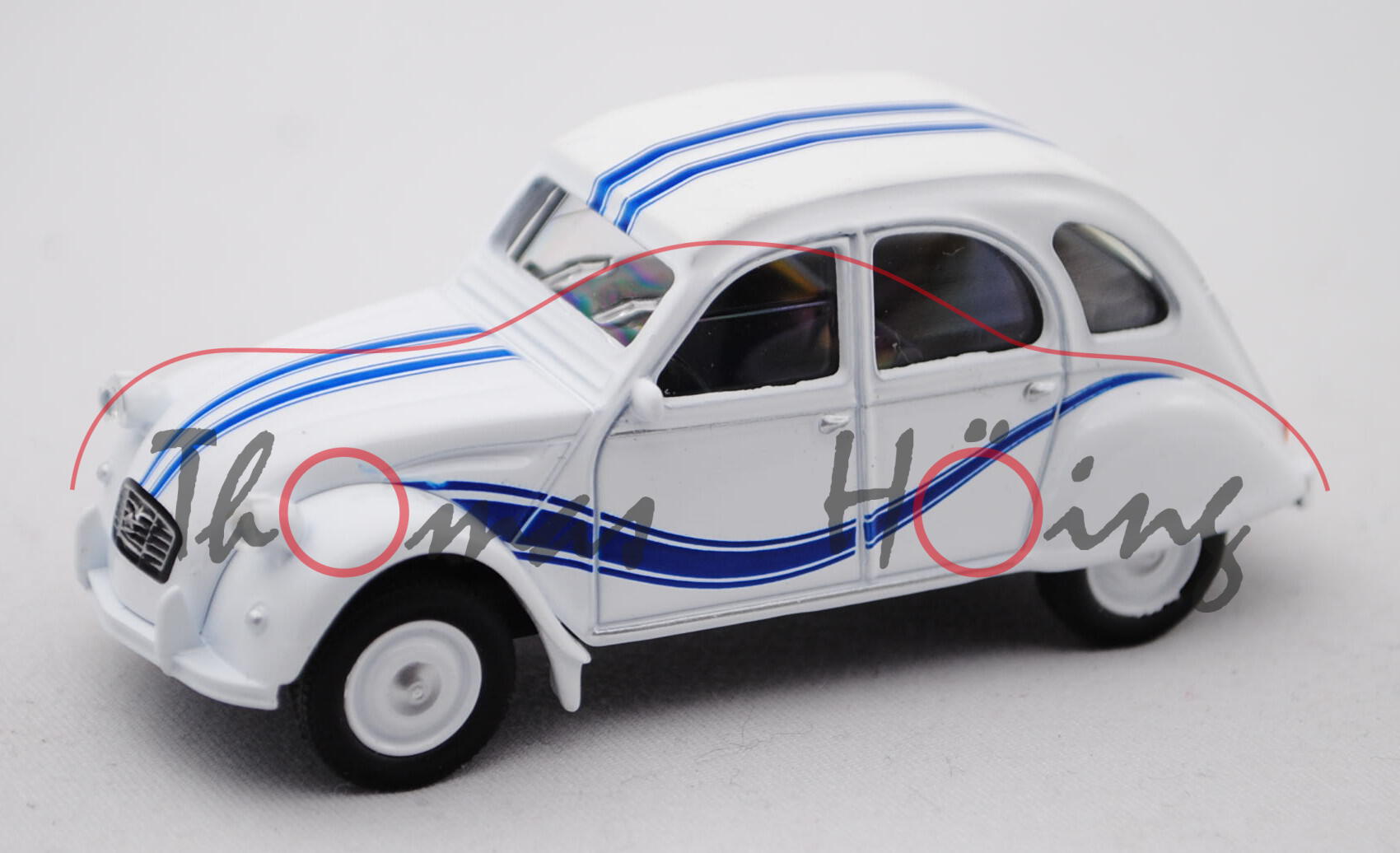 Citroen 2CV France 3 (Modell 1980-1990), weiß/blau, 1:54, Norev SERIE 500 CLASSIC, mb