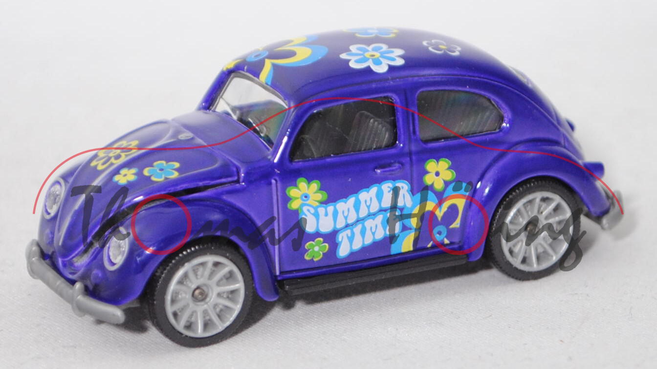 VW Beetle / Käfer Standardlimousine (Typ 11, Mod. 53-57) Summertime, violett, majorette, 1:64, mb