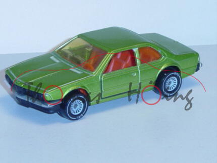 00001 BMW 633 CSi (Typ E24), Modell 1975-1979, gelbgrünmetallic, Glas gelb, B4, Stoßstangen verchrom