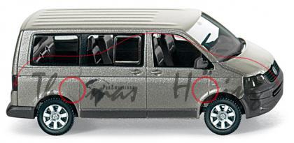 VW T5 Multivan, Modell 2009-, sandbeige-metallic, PanAmericana, Wiking, 1:87, mb