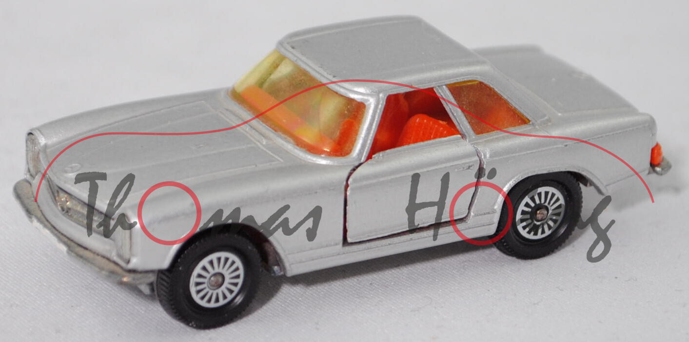 00001 Mercedes-Benz 280 SL (W 113, Modell 1968-1971), silber, Verglasung gelb, R11, SIKU, 1:60 (m-)