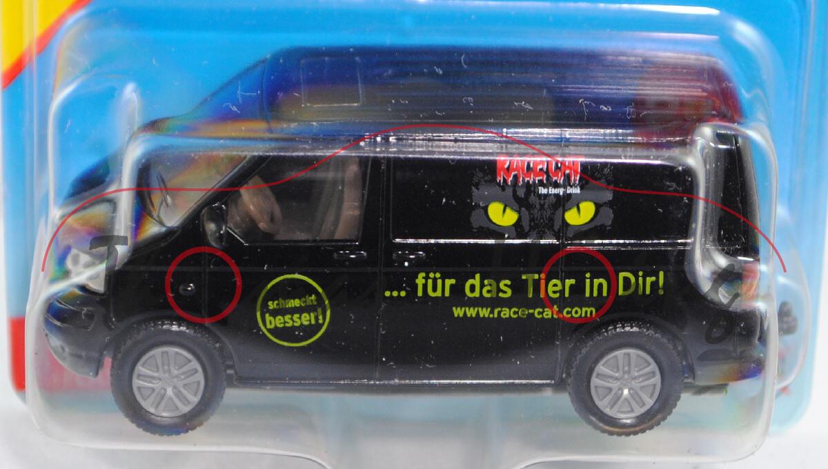 00002 VW T5 Transporter (Modell 2003-2009), schwarz, innen verkehrsgrau, Lenkrad verkehrsgrau, RACE