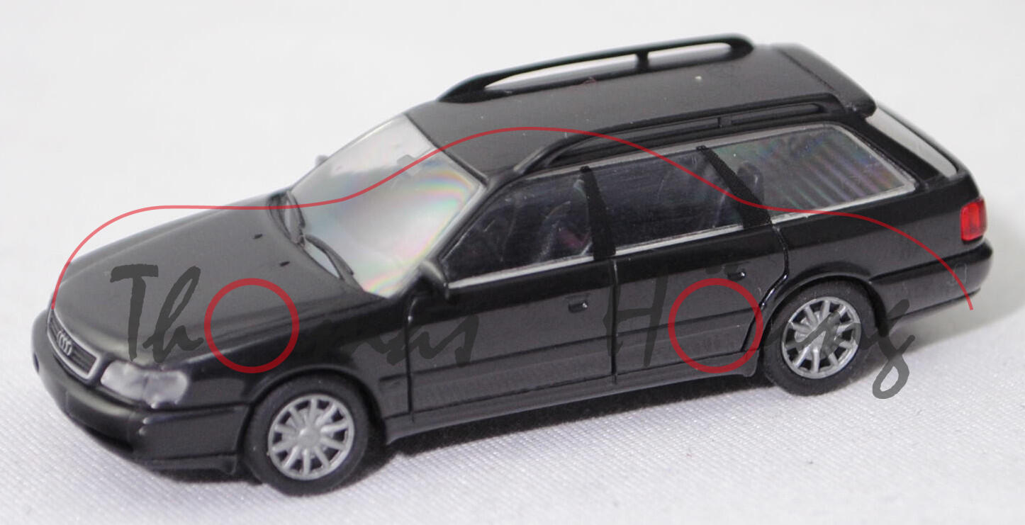 Audi A6 Avant / Audi A6 Avant 2.0 (C4, Typ 4A, Modell 1994-1997), schwarz, Rietze, 1:87, Werbebox