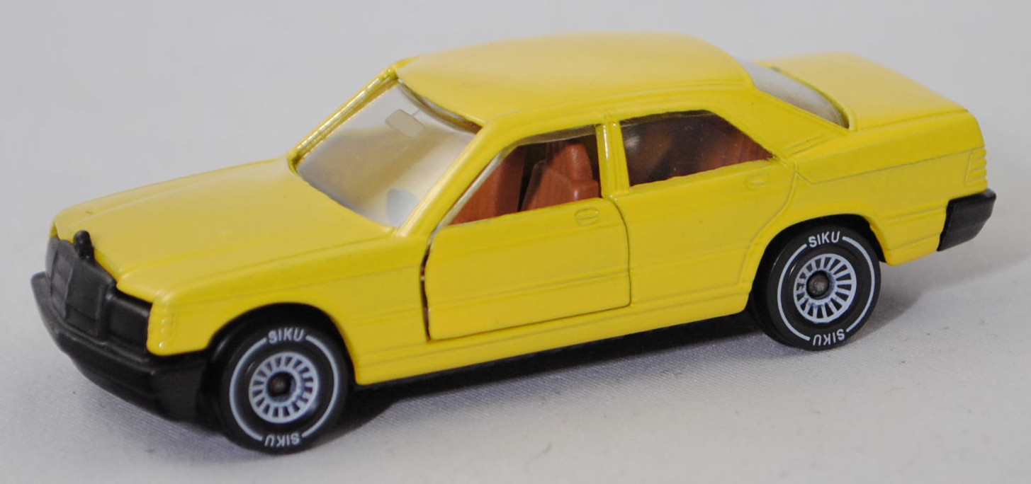 06407 HU Mercedes-Benz 190 E (W 201, Vor-MoPf, Modell 1982-1988), zinkgelb, innen hell-ockerbraun, Chassis schwarz, SIKU Ungarn / Metchy, 1:55, m (Limited Edition)
