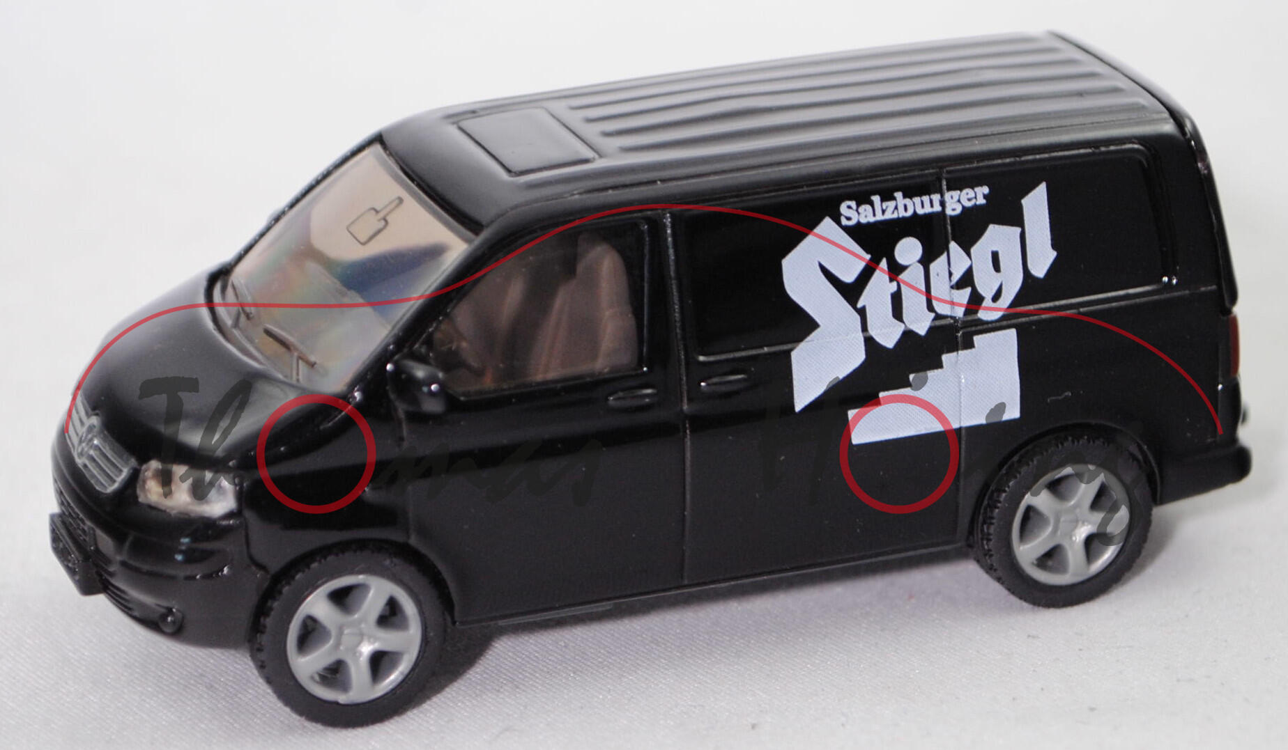 00301 Stiegl VW T5.1 Transporter (Mod. 2003-2009), schwarz, Salzburger / Stiegl, SIKU, 1:58, Limited