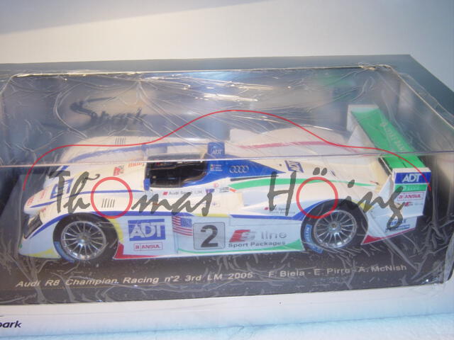 Audi R8, 24h Le Mans 2005, 3. Platz, Biela/Pirro/McNish, Nr. 2, Spark, 1:18, mb