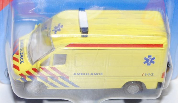 00302 Mercedes-Benz Sprinter (T1N, Mod. 95-00) Kastenwagen Krankenwagen, gelb, AMBULANCE, P28b