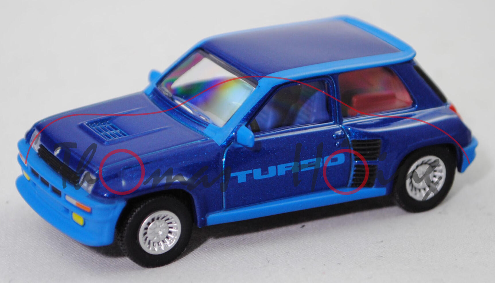 Renault 5 Turbo (1. Generation, Fahrzeugtyp 822000, Modell 1980-1982), olymp-blau, Norev, 1:54, mb